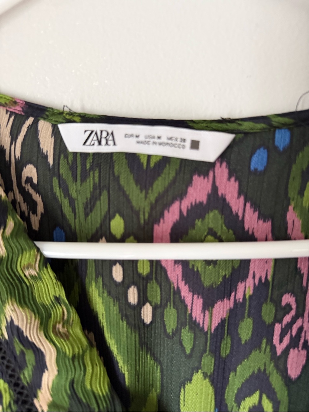 ZARA Printed Midi Dress with Lace Inserts Multicolored 8471/156 - Picture 7 of 7